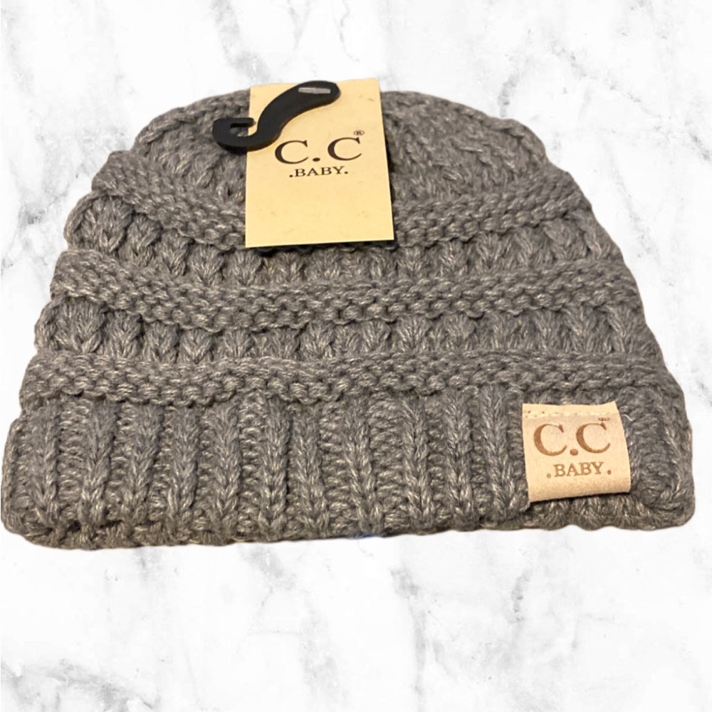 C.C. Baby solid gray beanie see description for size